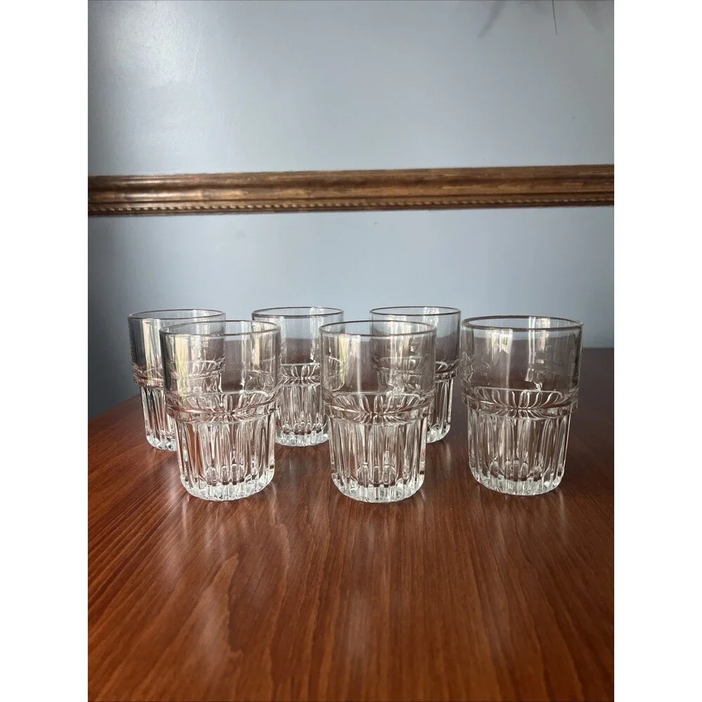 Libbey Everest Duratuff Rocks Whiskey Glasses 10 Oz Flat Bottom Set of 6 Vintage